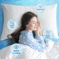 thumbnail image 5 of Queen Size Set of 2 Shredded Memory Foam Cooling Pillows, Two-Sided Adjustable Firm or Soft, Gel-Infused for Neck and Shoulder Support, 5 of 6