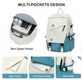 thumbnail image 5 of Casual Daypack Large upgraded version College Laptop Backpack for Men Women Water Resistant Lightweight School Bag Travel Rucksack for Sports High School Middle Bookbag for Students Size L Blue White, 5 of 6
