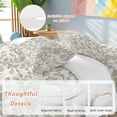 thumbnail image 3 of Farmhouse Sage Green Duvet Cover Set, Vintage Flower Leaf Botanical Soft Duvet Cover Full Size Bedding Set 4 Pieces, 1 Quiltcover and 2 Pillowcases with Zipper, 1 Bed Sheet for All Seasons, 3 of 9