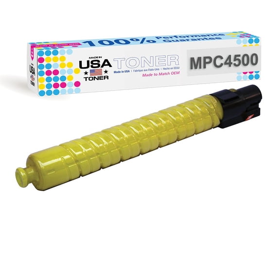 MADE IN USA TONER Compatible Replacement for Ricoh Aficio MP C3500, MP C4500, 841343, 884979, 888605, 888601 Yellow