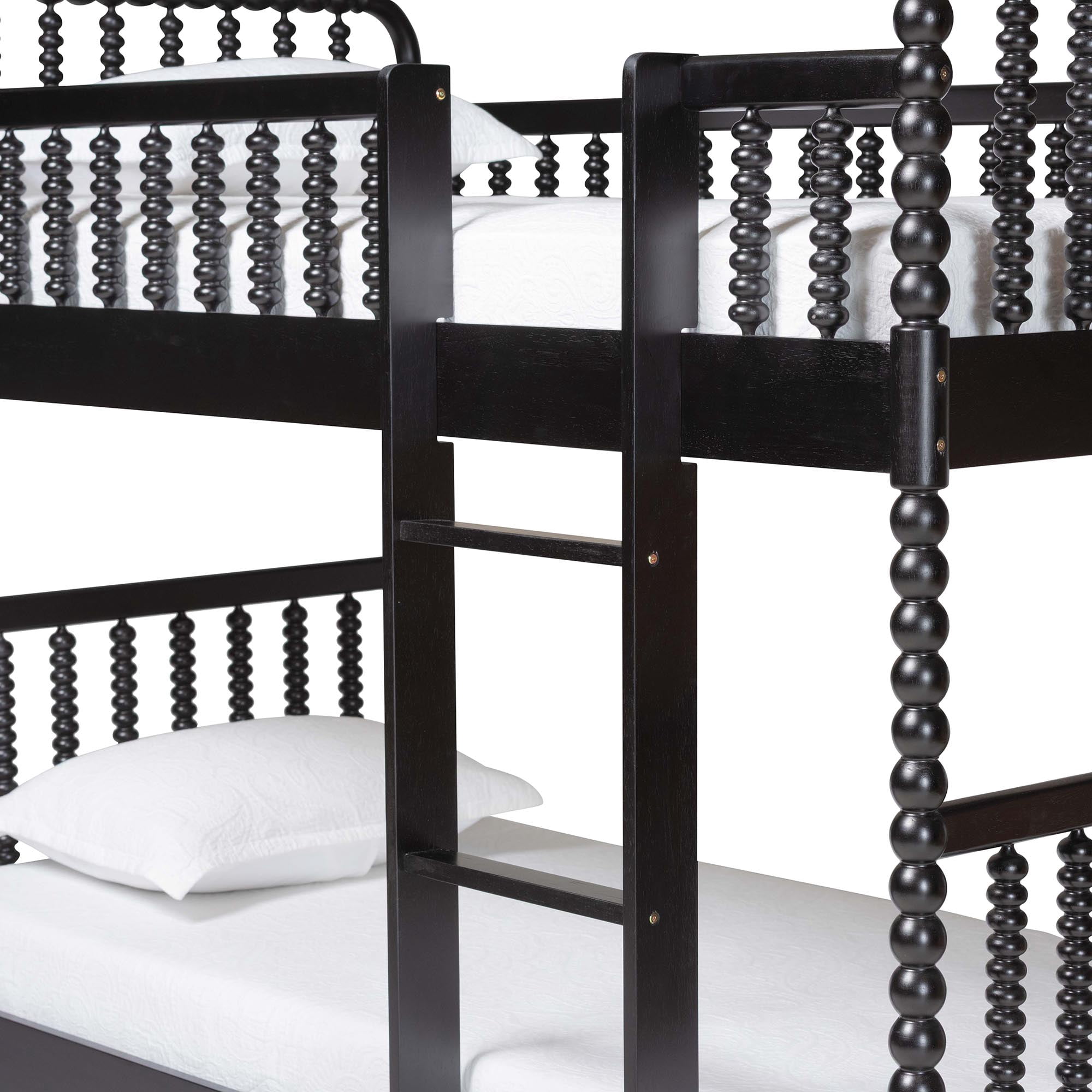 Baxton Studio Lucera Mid-Century Modern Bunk Bed, Twin, Black