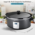 thumbnail image 2 of 7QT Electric Slow Cooker with 20h Programmable & 3 Heat Settings, Large Capacity Cooker with Digital Timer, Compatible with 30 PCS 13"X21" Cooking Liners, Oval Ceramic Pot for Kitchen Appliances, 2 of 9