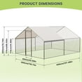 thumbnail image 5 of Large Metal Chicken Coop, Large Chicken Pen, Chicken Runs for Yard with Waterproof and Anti-UV Cover, Duck Rabbit House Outdoor (9.8'L x 13.1'W x 6.5'H), 5 of 7