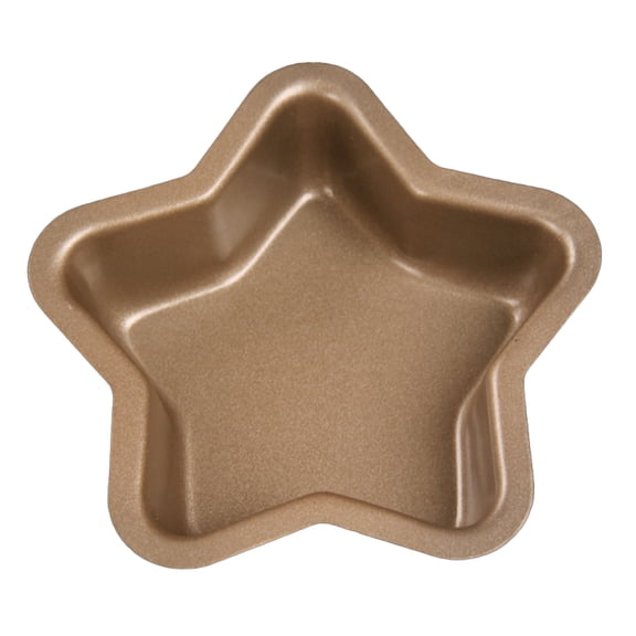 Hemoton Star-Shaped Cake Mold 1pc Carbon Steel Non-Stick PTFE Coated Baking Pan for Home Use, Golden Color