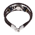 thumbnail image 6 of Button Leather Bracelets Braided 18mm Button Bracelet Men Casual Vintage Punk Bracelet Bangle Wristband Accessories, 6 of 9