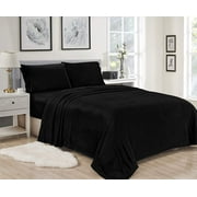 Décor&More Luxury Elegance 3 Piece Full Size Extra Soft Velvet Touch Microplush Sheet Set - Black…