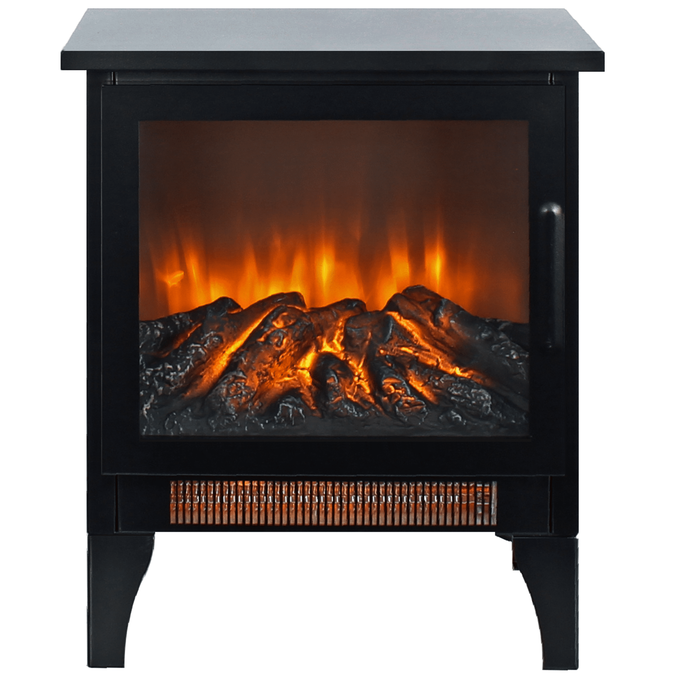 Electric Fireplace Stove Heater, PAPROOS 17" Freestanding Fireplace Stove, 3D Realistic Flame Effect, Fireplace Heater for Home Bedroom,Overheat Protection, CAS Certified, 1400W/700W, Black