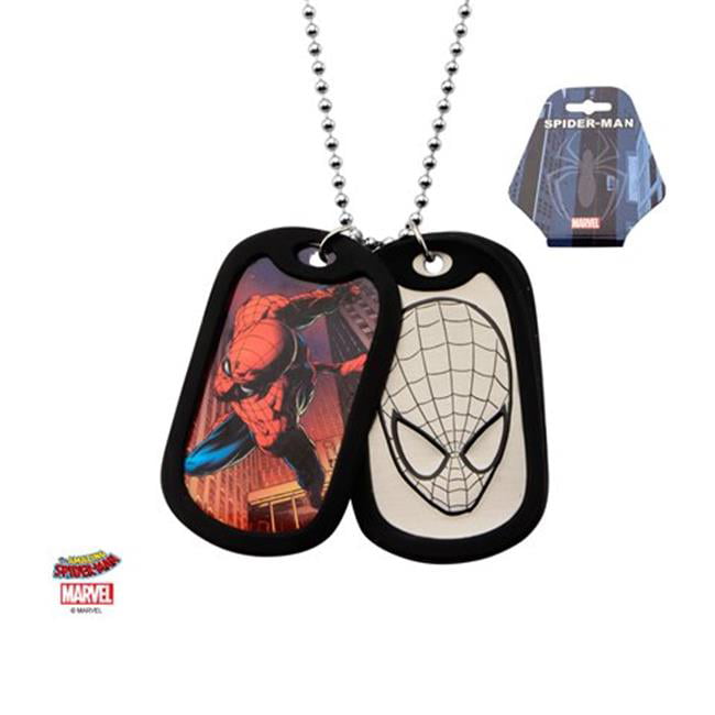 Dog Tag Charm Adjustable Necklace Marvel Heroes Spider Man Party Favor NEW 