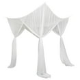 thumbnail image 1 of Cortina de cama con dosel de 4 postes esquineros, cenefa colgante para cama, funda para cortina de dormitorio Blanco, 1 of 9