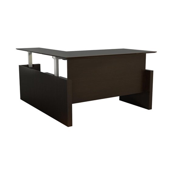 Safco Medina™ Height-Adjustable Straight Front Desk with Return, 72” - Mocha