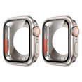thumbnail image 2 of HOMEYA [2 Pack] Case with Tempered Glass Screen Protector Compatible with Apple Watch Series 9/8/7 45mm,Full Coverage Hard PC Protective Face Cover Bumper for iWatch 45 mm,Titanium, 2 of 9