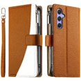 thumbnail image 1 of Funda cartera GANGXUN para Samsung Galaxy A54 5G , cuero PU con tarjetero, cremallera, correa de mano, soporte y protección 446°, 1 of 6
