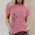 thumbnail image 2 of Trendfront Womens Dandelion Graphic Tops Crewneck Casual Short Sleeve Loose Fit Tee Trendy Fashion T Shirts Relaxed Pullover Daily Wear, 2 of 5