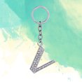 thumbnail image 2 of Simple Stylish Letter Key Chain Metal Rhinestones Key Ring Alphabet Keychain Bag Pendant Charm Birthday Gift (Letter V), 2 of 8