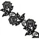 thumbnail image 4 of Zhuge Apliques de encaje negro boho con motivos florales, apliques de flores bordados, manualidades de costura, 2 yardas, 4 of 5