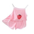 thumbnail image 6 of THDHVS Toddler Outfits for Girls,Girls Print Camisole Tank Top Shorts Summer Casual 2 Piece Set,Girls' Clothing Sets Pink 6-12 Months, 6 of 7