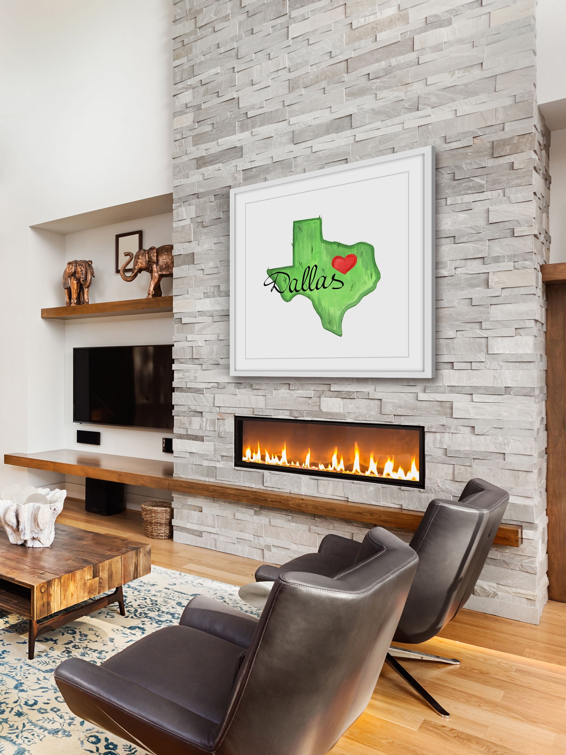 "Dallas Is My Heart" Framed Painting Print