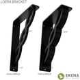 thumbnail image 2 of Ekena Millwork 1 1/2"W x 5 1/2"D x 8"H Loera Wrought Iron Bracket, (Single center brace), Antiqued Silver, 2 of 7
