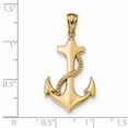 thumbnail image 3 of 14K Yellow Gold Polished Anchor With Rope Pendant Made In United States k6100, 3 of 3