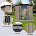 thumbnail image 4 of IVV 6' x 4' Outdoor Storage Shed with Slope Roof, Shutter Vents, Sliding Doors and A Latch, Garden Metal Tools Cabinet, for Storing Patio Furniture, Gardening Tools, Lawn Equipment, Brown, 4 of 5