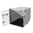 thumbnail image 3 of Monochrome Dog Crate Cover, Illustration of Repeating Blast Forms Zigzags Sun-like Graphic, Easy to Use Pet Kennel Cover for Medium Large Dogs, 35" x 23" x 27", Charcoal Grey Multicolor, by Ambesonne, 3 of 6