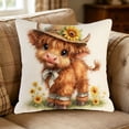 thumbnail image 6 of Tuvgenk Indoors Throw Pillow Covers 18x18 In Polyester Pillowcases Highland Cow Furry Multicolor for Patio, 6 of 6
