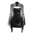 thumbnail image 1 of Vestido De Mujer En General Plisado Con Cordones Laterales Punk Clubwear Party Rave Dress Con Hebilla XBTCLXEBCO Negro;S, 1 of 6