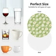 thumbnail image 4 of KLL Drink Coasters Set Round Shape of 4,PU Leather Absorbent Coasters Set Decorative Coffee Cup Coasters Housewarming Gift for Home Decor-Daisies Flowers, 4 of 5