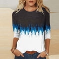 thumbnail image 2 of Edvintorg Womens Tops Fashion Crew Neck Lightweight Tunic Shirts Printed 3/4 Sleeve Casual Loose Blouses Plus Size Clothes for Women Multicolor M, 2 of 5