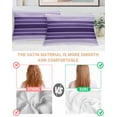 thumbnail image 3 of Purple Ombre Stripe Pillow Cases Standard Size Set of 2, Smooth Satin Pillowcase for Hair and Skin, Farmhouse Striped Gradient Decorative Cooling Bed Pillow Covers with Zipper, 20x26 Inches, 3 of 5