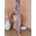thumbnail image 4 of Dellytop Women's Solid Color 2-Piece Long Sleeve Pyjama Set, 4 of 4