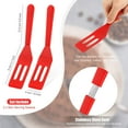 thumbnail image 2 of Mini Brownie Serving Spatula Flexible Nonstick Silicone Serve Turner Heat-Resistant Cookie Spatula Slotted Spatula for Flip Egg in Small Frying Pan Cookie Batter Lemon Square (Red, 2), 2 of 7