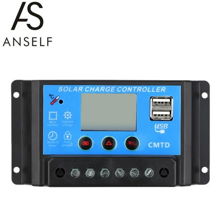 Anself 20A 12V/24V Solar Charge Controller with LCD Display Auto Regulator Timer Solar Panel Battery Lamp LED Lighting Overload (Best Solar Panels For The Money)