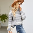 thumbnail image 3 of Ropa europea y americana para mujer, suéter holgado de cuello alto, suéter tejido informal de estilo perezoso, otoño e invierno, 2023, 3 of 3