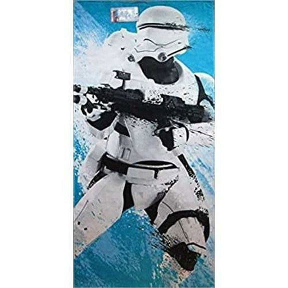 Star Wars Blue Flame Trooper Cotton Beach Towel measures 28 x 58 inches