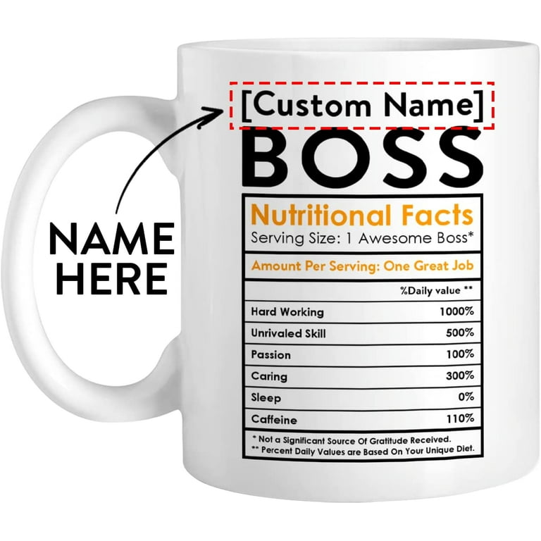 Wampumtuk Boss Nutritional Fatcs 11 Ounces Funny Coffee Mug