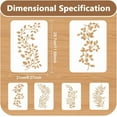 thumbnail image 2 of 6Pcs Vine Leaves Wall Stencil Templates 11.7 x 8.3 Inch Reusable Plastic Plant Art Stencils for Painting on Wood Wall Floor Tile Fabric Glass Furniture Flower DIY Home Decor Or Craft Stencil, 2 of 7