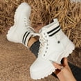 thumbnail image 6 of Bnwani Women Boots Fashion Toe Thick Ankle Fleece Warm Casual Solid Boot Beige Size 6.5, 6 of 9