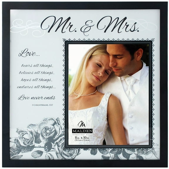 Malden 8 x 10'' Mr and Mrs. Frosted Glass Picture Frame