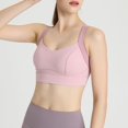 thumbnail image 3 of Sujetador con hebilla de yoga, chaleco de fitness, copa fija, almohadilla para el pecho, ropa interior deportiva informal integrada a prueba de golpes de alta resistencia para mujer, 3 of 5