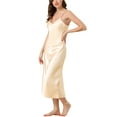 thumbnail image 4 of Unique Bargains Womens Satin Pajama Nightdress Sleepwear Spaghetti Strap Lounge Nightgown, 4 of 5