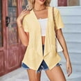 thumbnail image 2 of ATOYSOY Women's Short Sleeve Crochet Cardigan , Open Front Summer Eyelet Hollow Cardigan with Pockets Yellow XL, 2 of 6