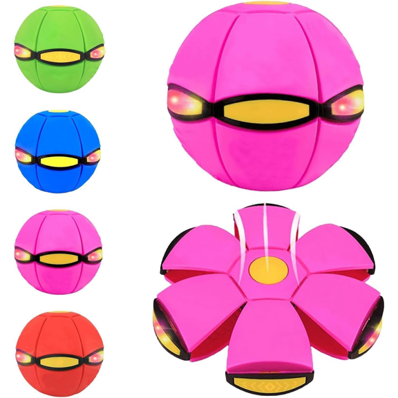 Pet Toy Flying Saucer Ball, Flying Saucer Balls Dog Toy, Doggy Disc Balls with 6 Light for Interactive Dog,Cats, Kidren's Foot Ball,Outdoor Games,Camping Games