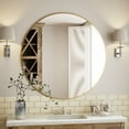 thumbnail image 3 of BEAUTYPEAK 36" Wall Mirror Bathroom Mirror Wall Mounted Round Mirror, Gold, 3 of 9