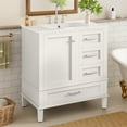 thumbnail image 3 of Meuble-lavabo Noble House 76,2 cm avec lavabo intégré, blanc, 3 of 11