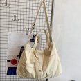 thumbnail image 1 of Bolso bandolera de lona para mujer, Bolso hobo de moda informal, Bolso de viaje holgado (blanco), 1 of 6