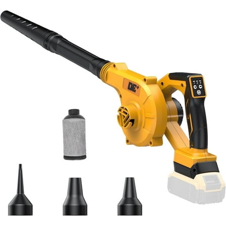 Cordless Leaf Blower for Dewalt 20V Max Battery, 4-in-1 Blower/Vacuum/Inflator/Deflator, 3 Speeds up to 190 MPH, Lightweight, Extended Tube, for Lawn, Patio, Garage (No Battery)
