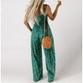 thumbnail image 3 of Women's Casual Loose Jumpsuits One Piece Sleeveless Printed Wide Leg Long Pant Rompers Overalls with Pockets, 3 of 3