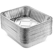 NYHI 9 x 13  Aluminum Foil Pans 30 Pack  Durable Disposable Grill Drip Grease Tray  Half-Size Deep Steam Pan and Oven Buffet Trays  Food Containers for Catering, Baking, Roasting  Made in USA