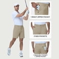 thumbnail image 4 of PULI Men's Golf Shorts 7" Inseam Stretch Lightweight Hybrid Performance Shorts with Secure Zip Pockets for Golf, Travel and Casual Wear, 4 of 6